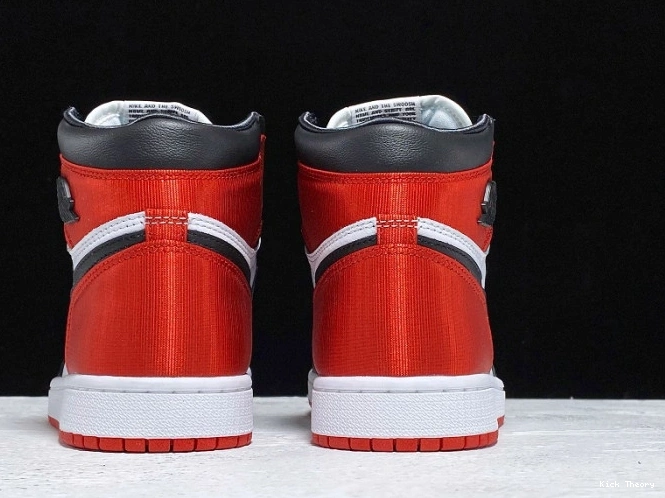 Kicktheory Jordan Black High Air CD0461-016 Retro 1 Toe Satin 0707